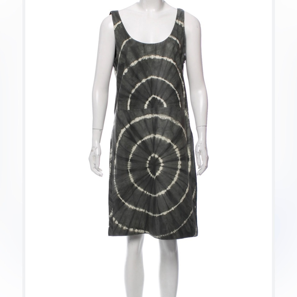 Tory Burch  Leather Dress Greystone  Shawna Tie-Dye Night Out Size 0 - Picture 12 of 16